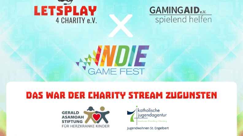 Gaming Aid und Letsplay4Charity sammeln 2.000 Euro auf dem Indie Game Fest 2023