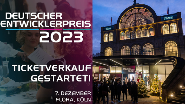 Ticketverkauf für den Deutschen Entwicklerpreis 2023 gestartet
