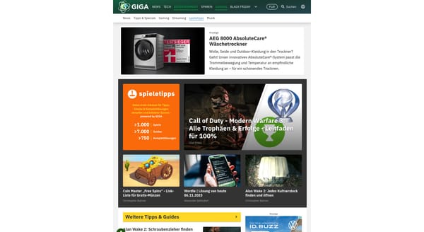 Markenkonsolidierung: Giga integriert Spieletipps 